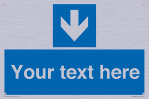 Custom Mandatory directional sign, blue arrow down